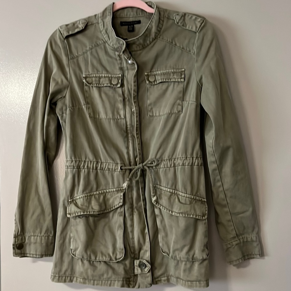 BRITISH KHAKI XS light weight utility jacket. Olive green. Excellent used cond